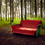 couch in a forest